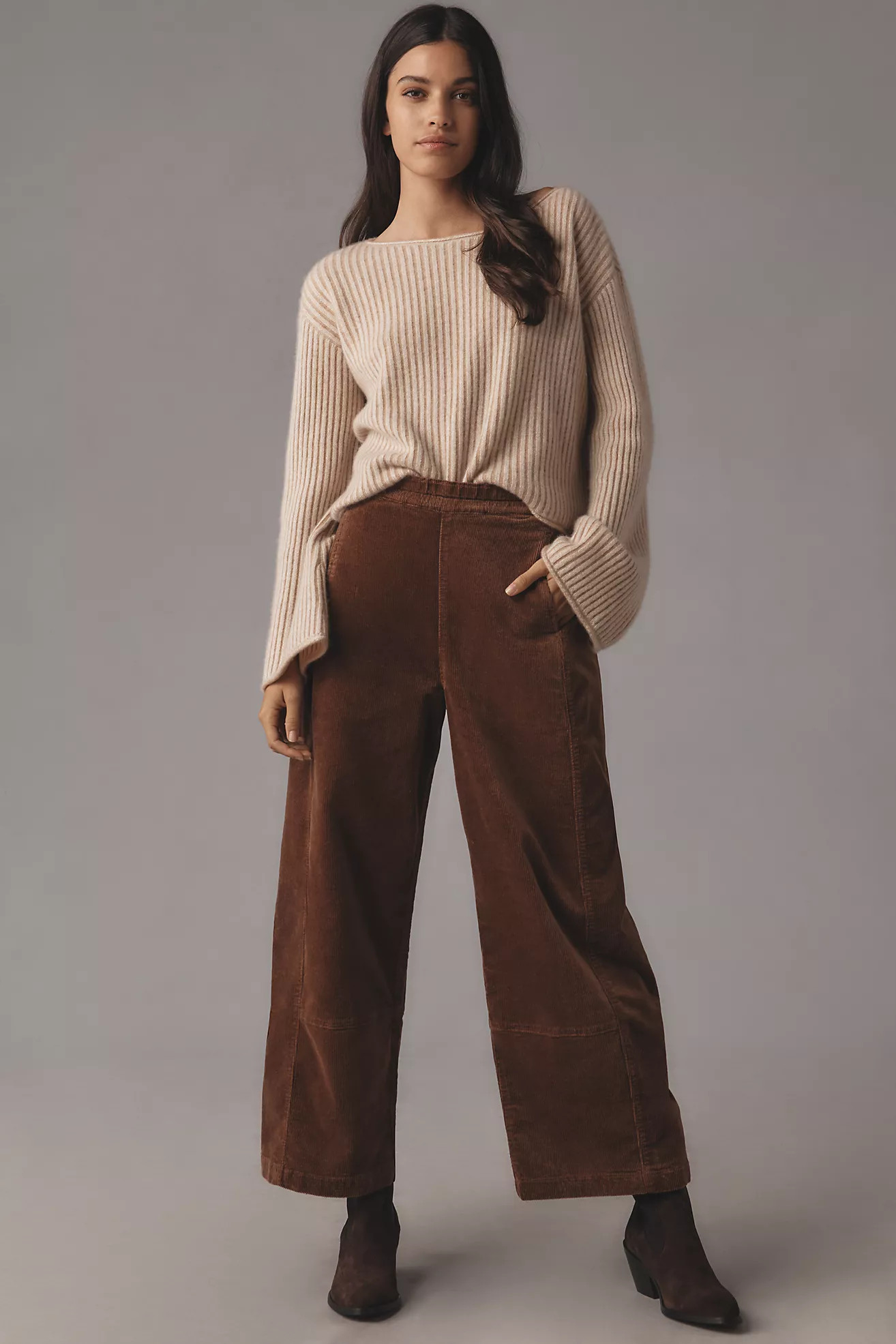 The Izzie Relaxed Pull-On Barrel Pants by Pilcro: Corduroy Edition | Anthropologie (US)
