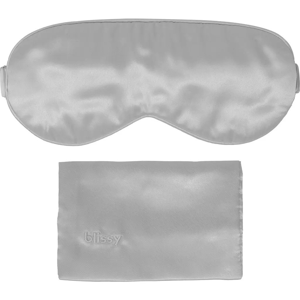 BLISSY Silk Sleep Mask in Silver at Nordstrom | Nordstrom