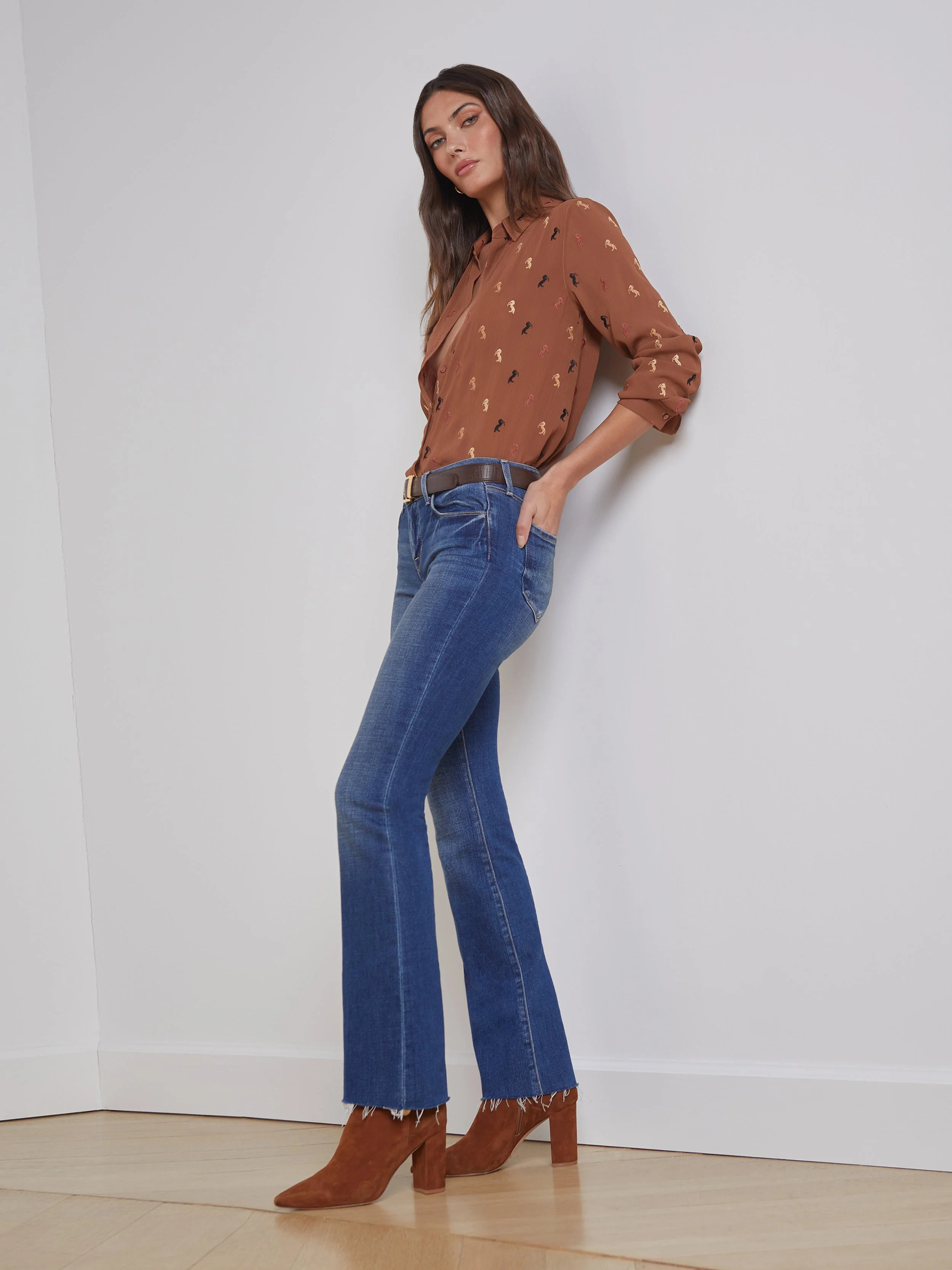 L'AGENCE - Sneeki Low-Rise Straight-Leg Jean in Hasting | L'Agence