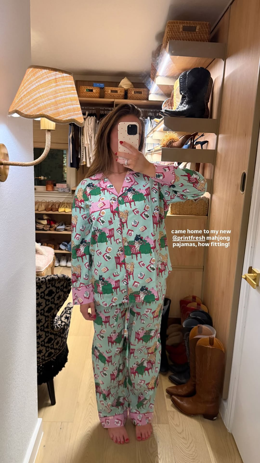 NEW mahjong print pajamas! i am obsessed 💕🏡 

 #LTKgrwm #LTKootd