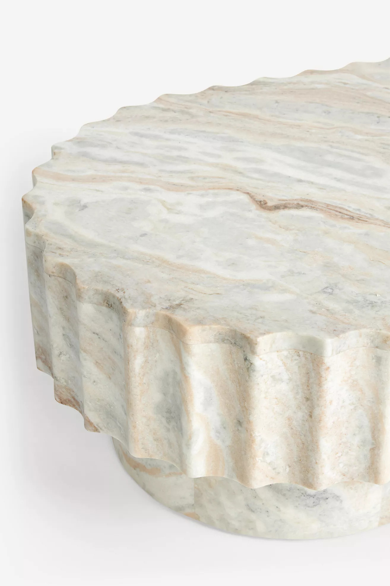 Jolie Oval 44" Marble Coffee Table | Anthropologie (US)
