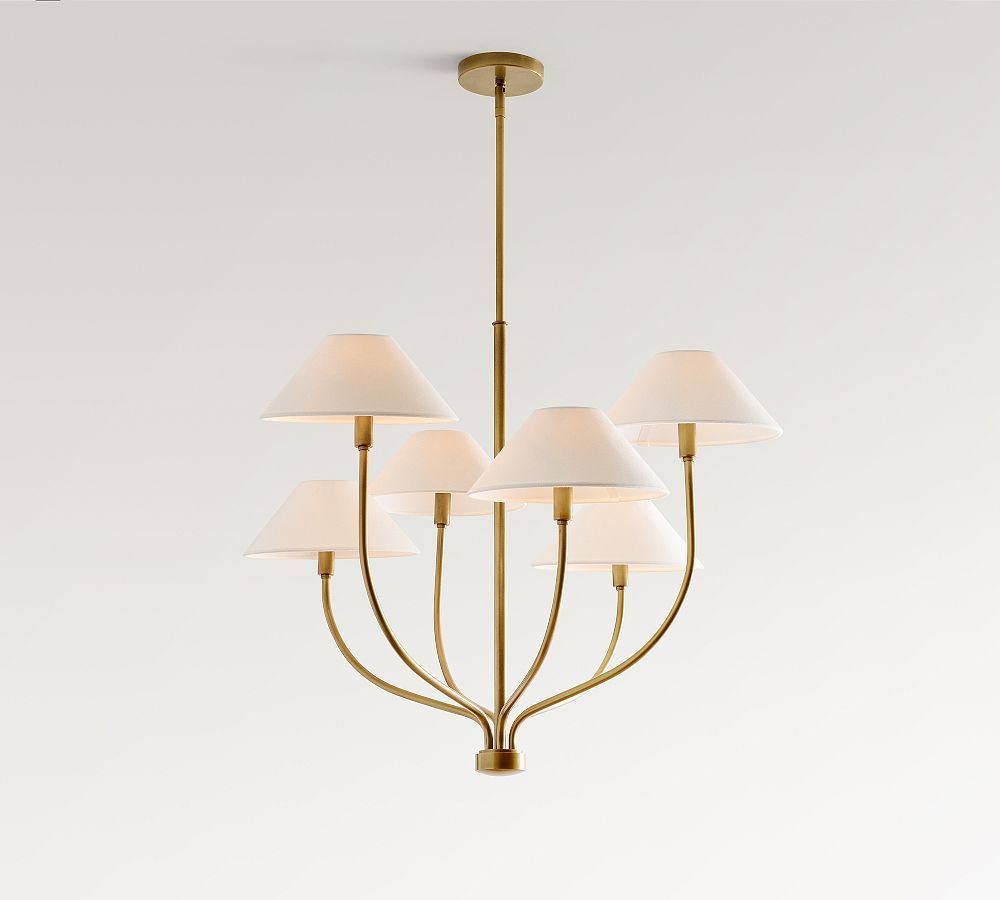 Chambers Metal Staggered 36"" Chandelier, Vintage Brass | Pottery Barn (US)