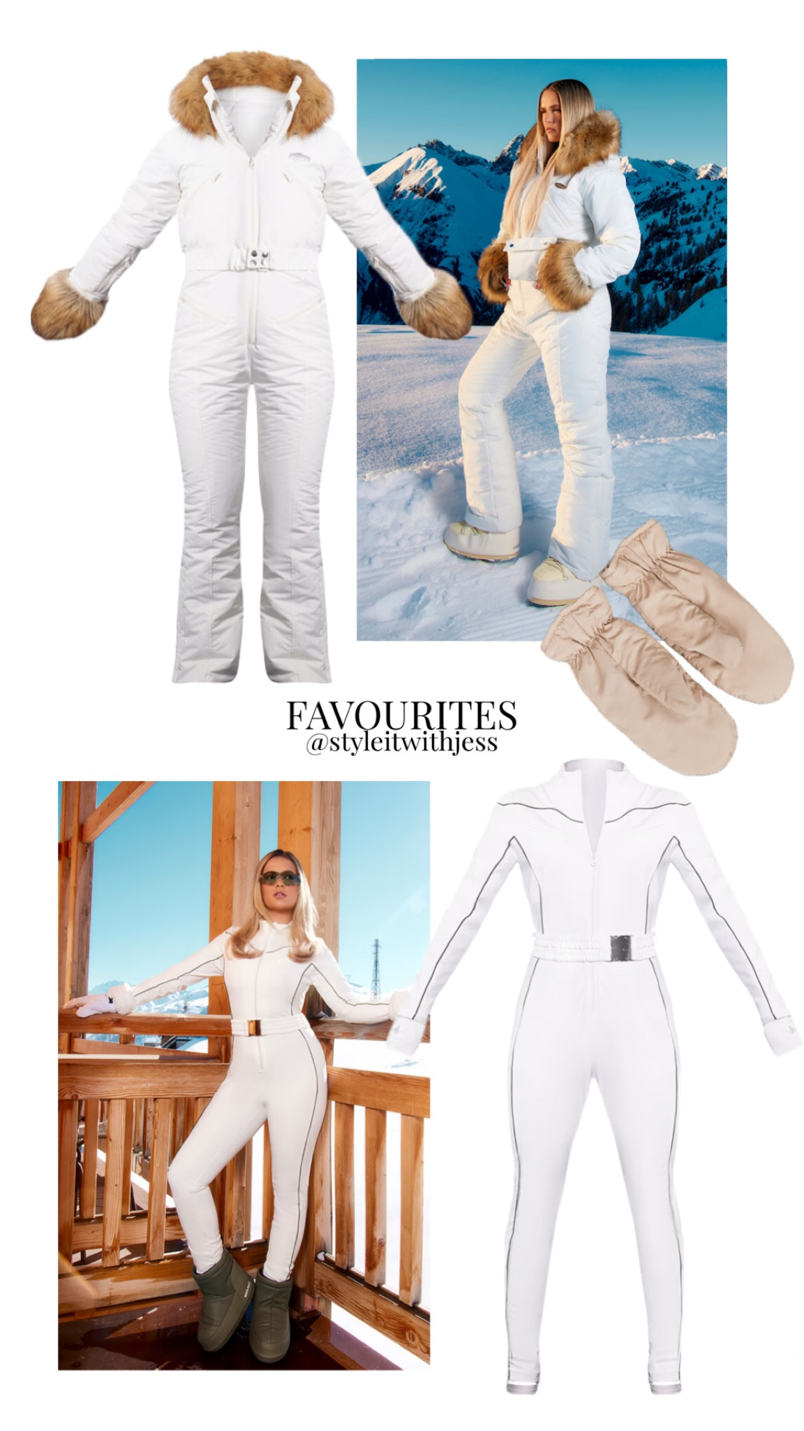 Ski Outfit 🎿❄️ Cream Tipped Faux Fur Trim Belted Snow Suit, Stone Nylon Padded Fur Lined Mittens, White Piping Detail Belted Fitted Scuba Suit 💕

#LTKSeasonal #LTKstyletip #LTKtravel