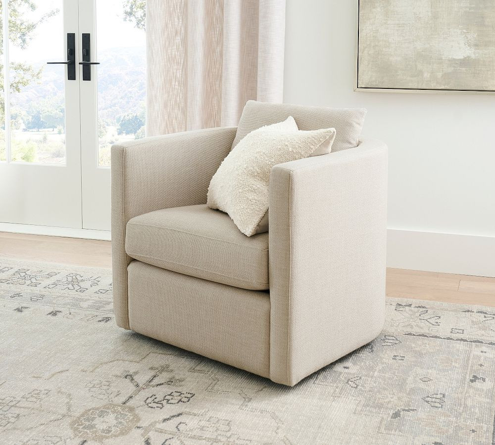 Ayden Barrel Arm Swivel Chair | Pottery Barn (US)