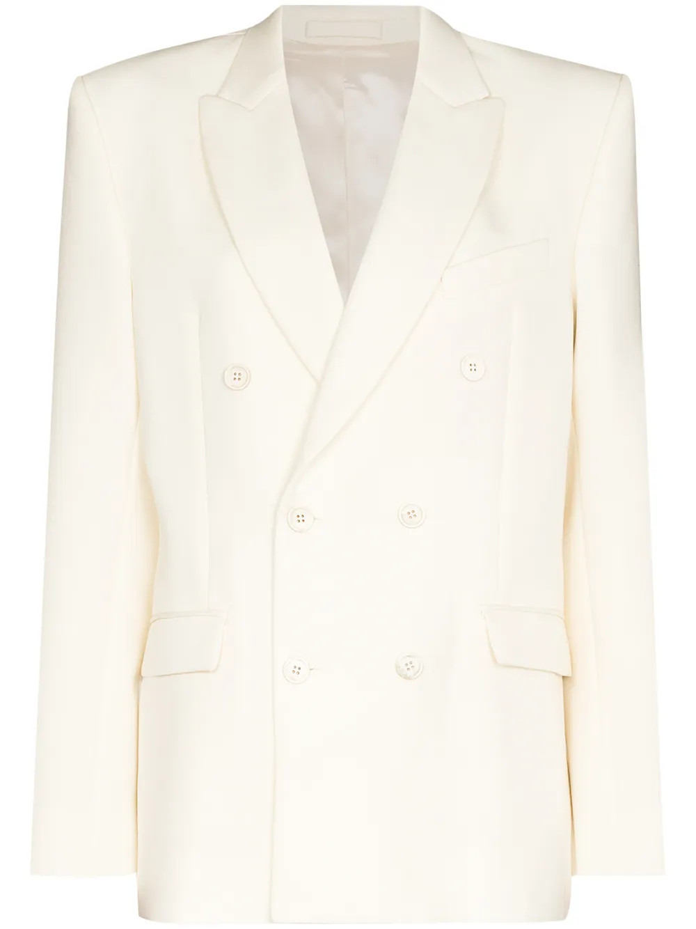 WARDROBE.NYC double-breasted Wool Blazer | White | FARFETCH UK | Farfetch Global