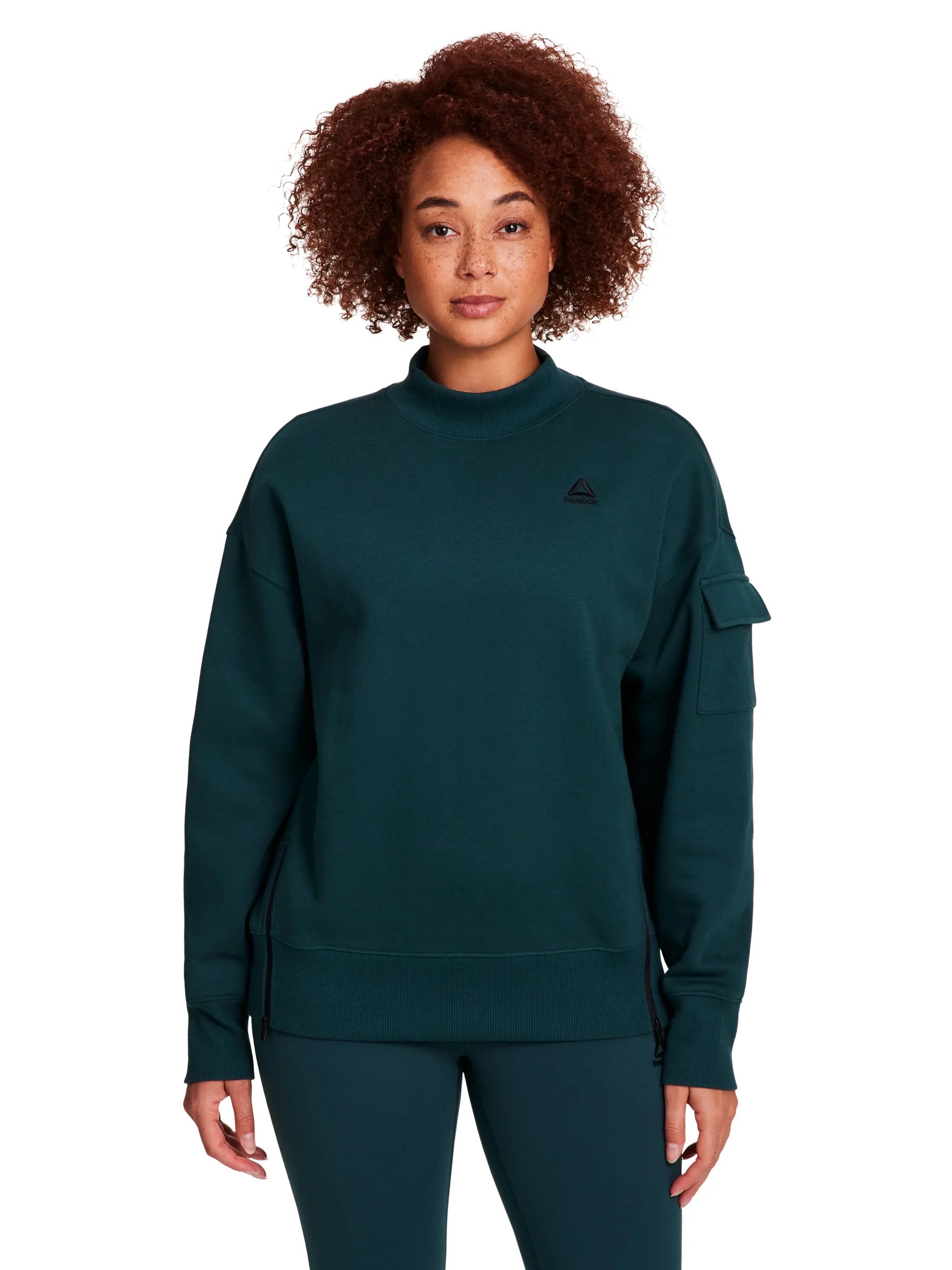 Reebok Women's & Women's Plus Transition Mock Neck Sweatshirt, Sizes XS-4X | Walmart (US)