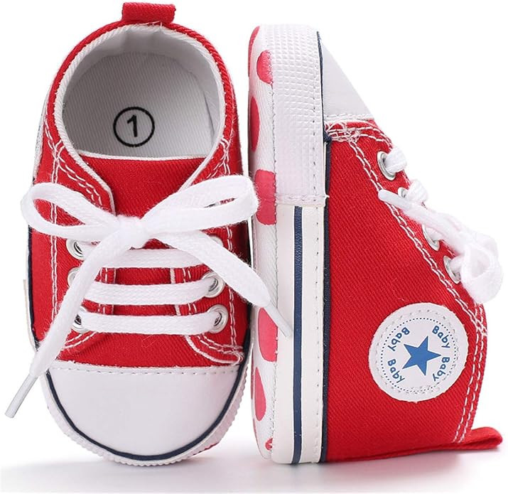 KIDSUN Unisex Baby Boys Girls High Top Sneaker Soft Anti-Slip Sole Newborn Infant First Walkers C... | Amazon (US)