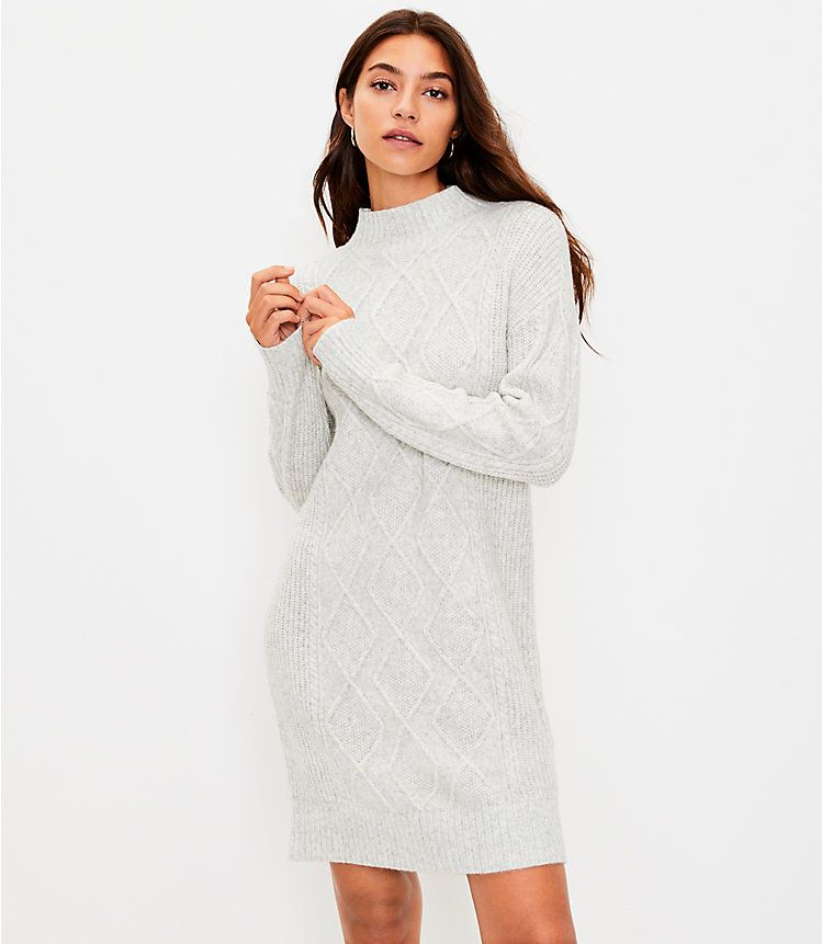 Cable Turtleneck Sweater Dress | LOFT