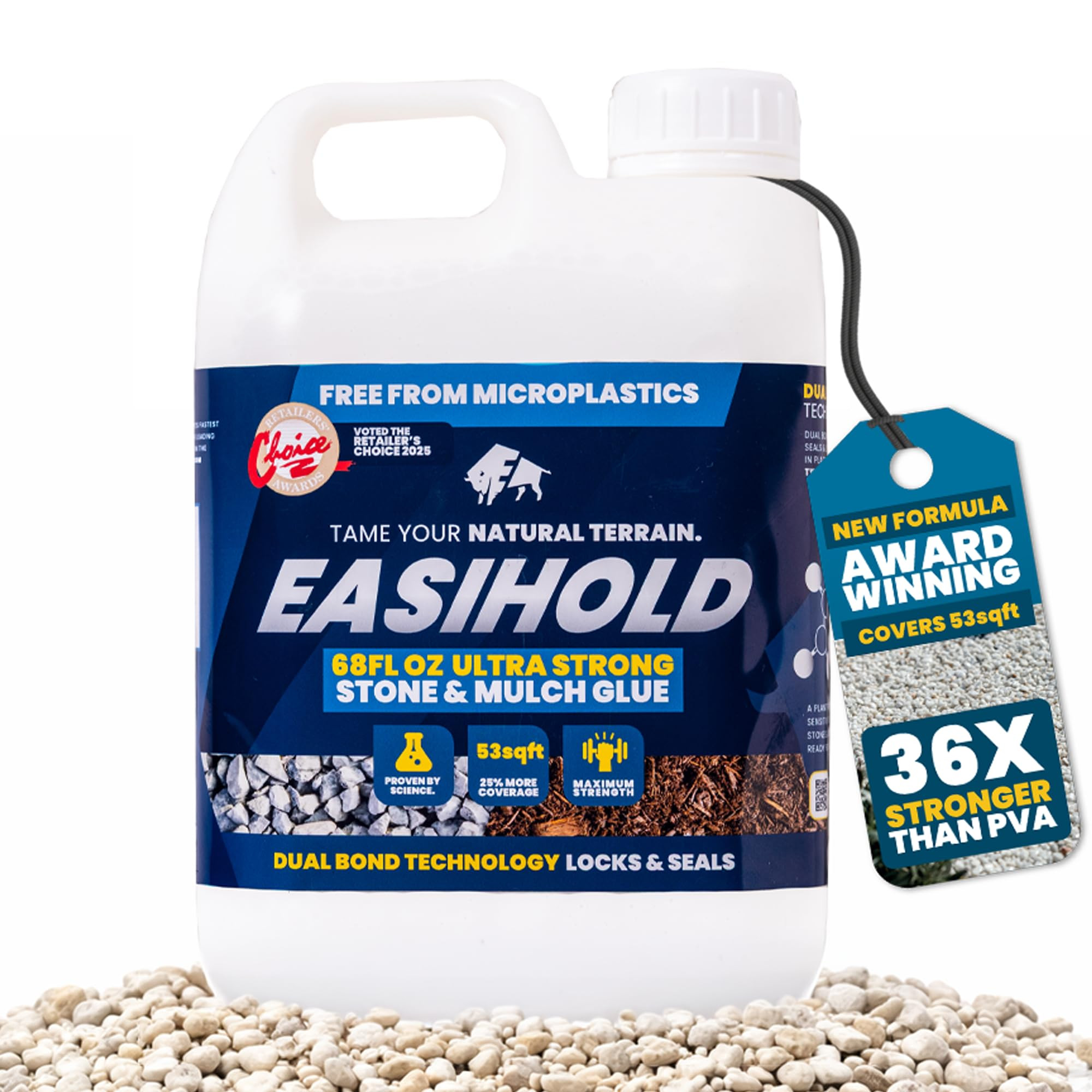 Easihold Rock Glue – Gravel Binder for Pea Gravel & Stones. Long-Lasting Mulch Glue for Landsca... | Amazon (US)