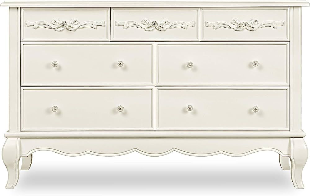 Evolur Aurora 7 Drawer Double Dresser, Ivory Lace, 54x20.3x34 Inch (Pack of 1) | Amazon (US)