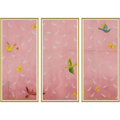Feathers Triptych (Var. 1) by Paule Marrot - 3 Piece Single Picture Frame Print | Wayfair North America