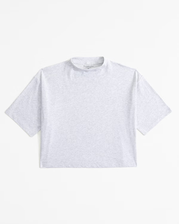 Essential Premium Polished Half-Sleeve Mockneck Tee | Abercrombie & Fitch (US)