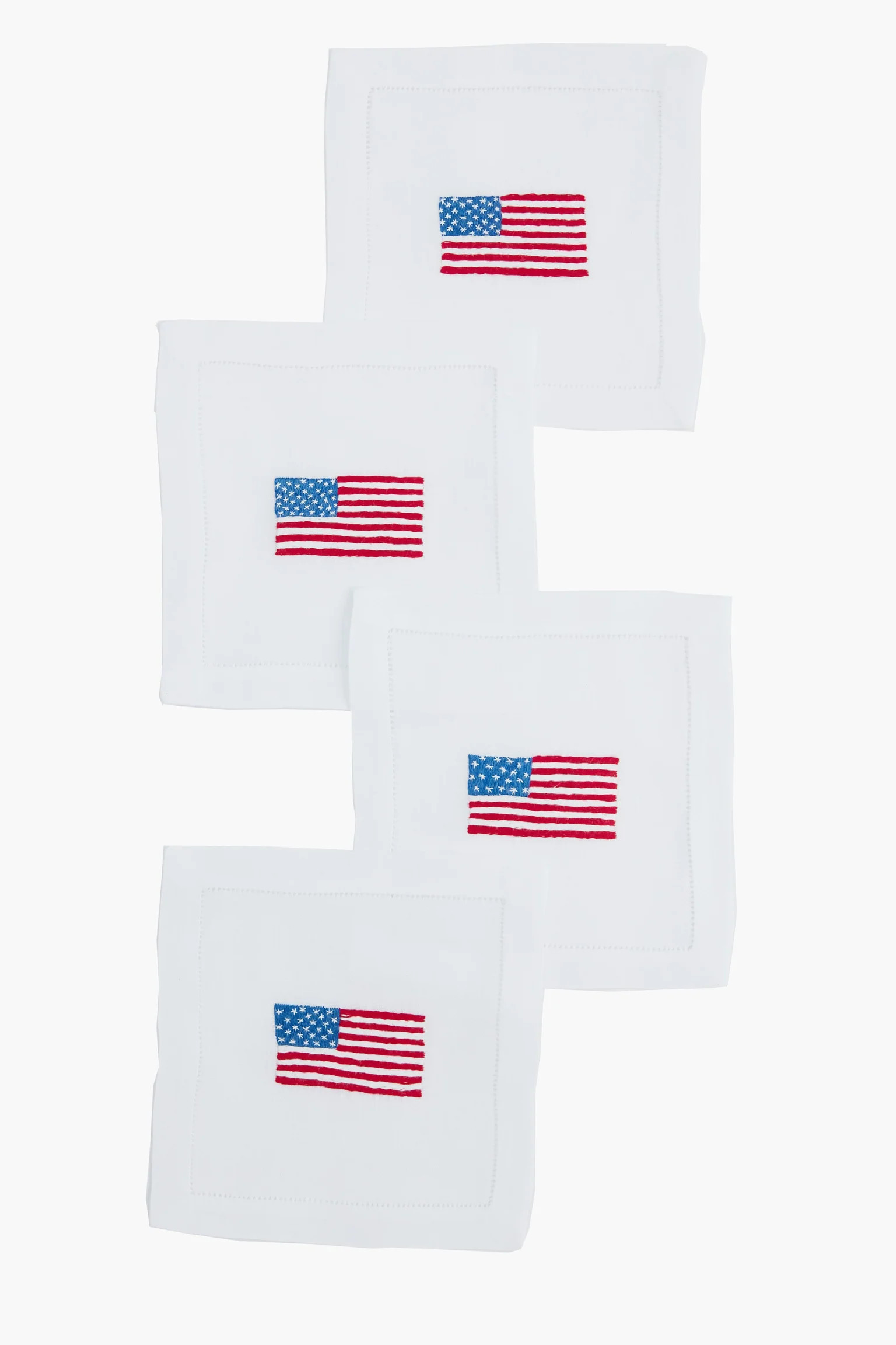American Flag Embroidered Cocktail Napkins Set of 4 | Tuckernuck (US)