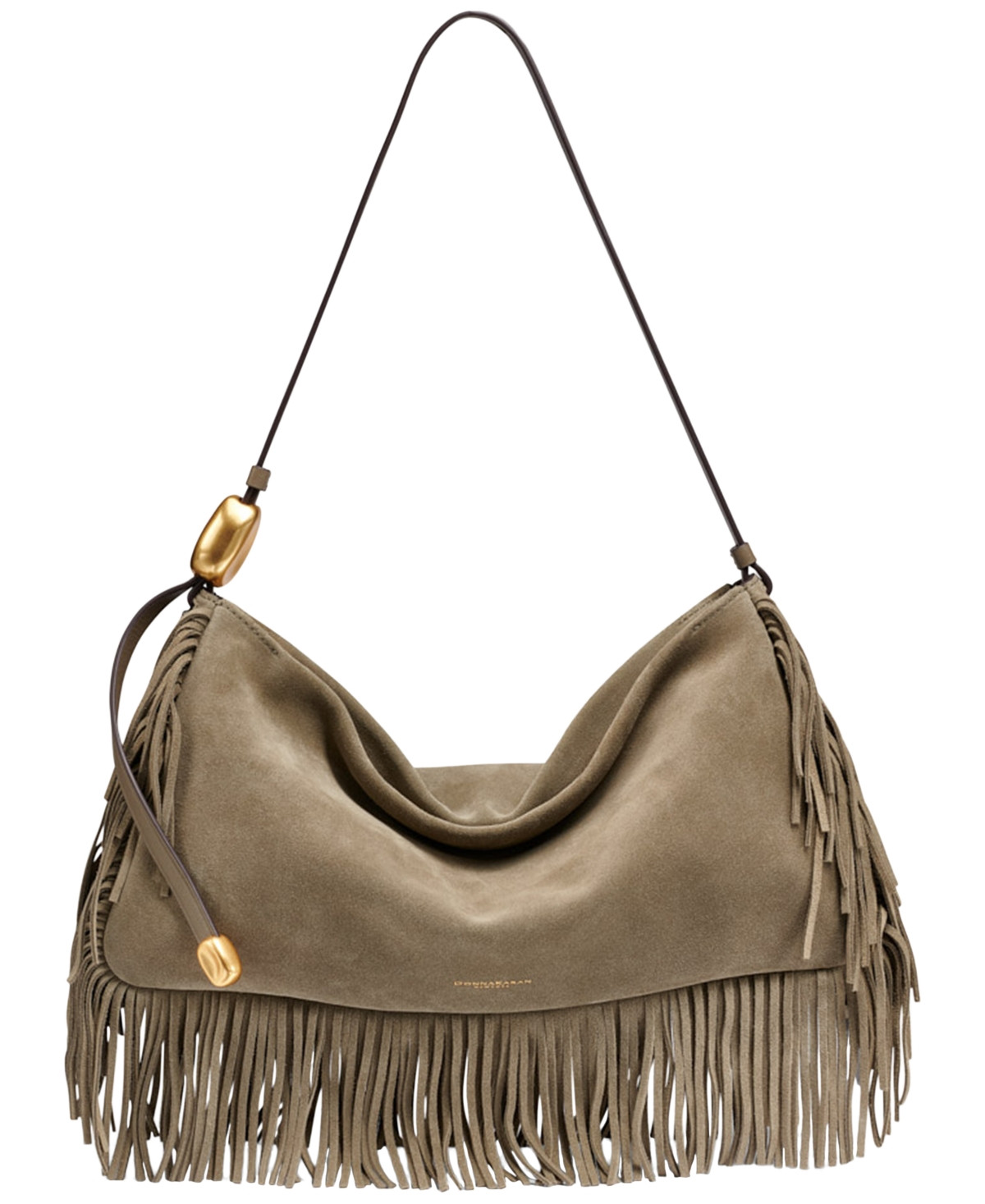 Donna Karan New York Leather Large Fringe Shoulder Handbag - Truffle | Macy's