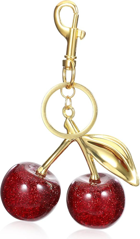 Cherry Purse Charm, Cherry Bag Charm With Key Ring And Clip Cherry Charm For Purse Cherry Keychai... | Amazon (US)