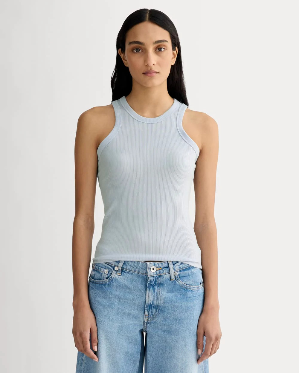 The Shimmy Cutaway Tank | Air Blue | Everlane