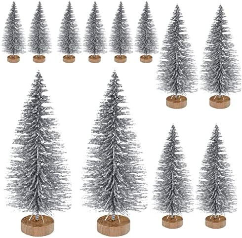 Amazon.com: Glitter Pine Trees Mini Artificial Christmas Tree Small Pine Trees for Christmas Deco... | Amazon (US)
