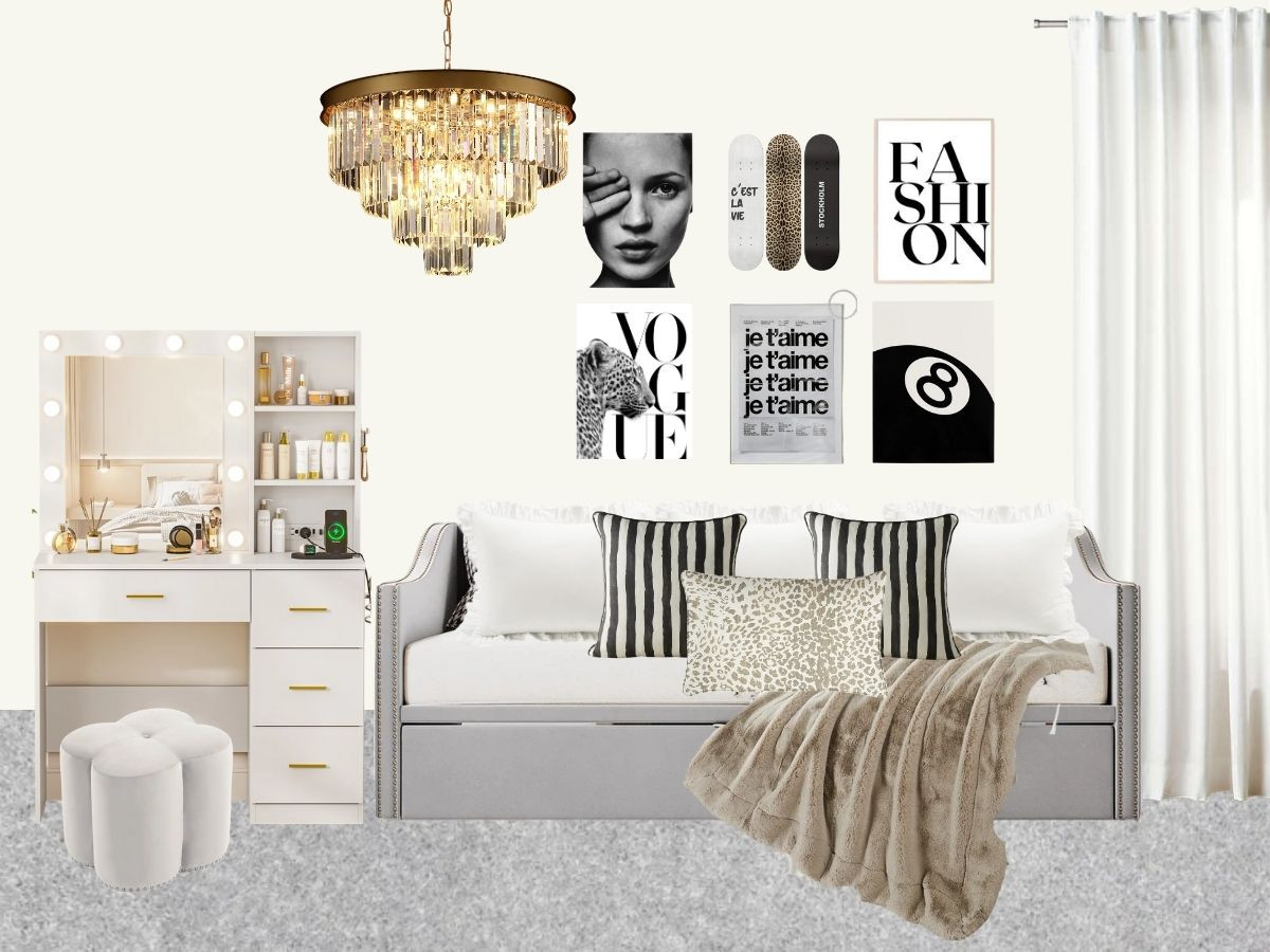 Cream black and gold teen bedroom

 

 #LTKHome #LTKStyleTip #LTKKids