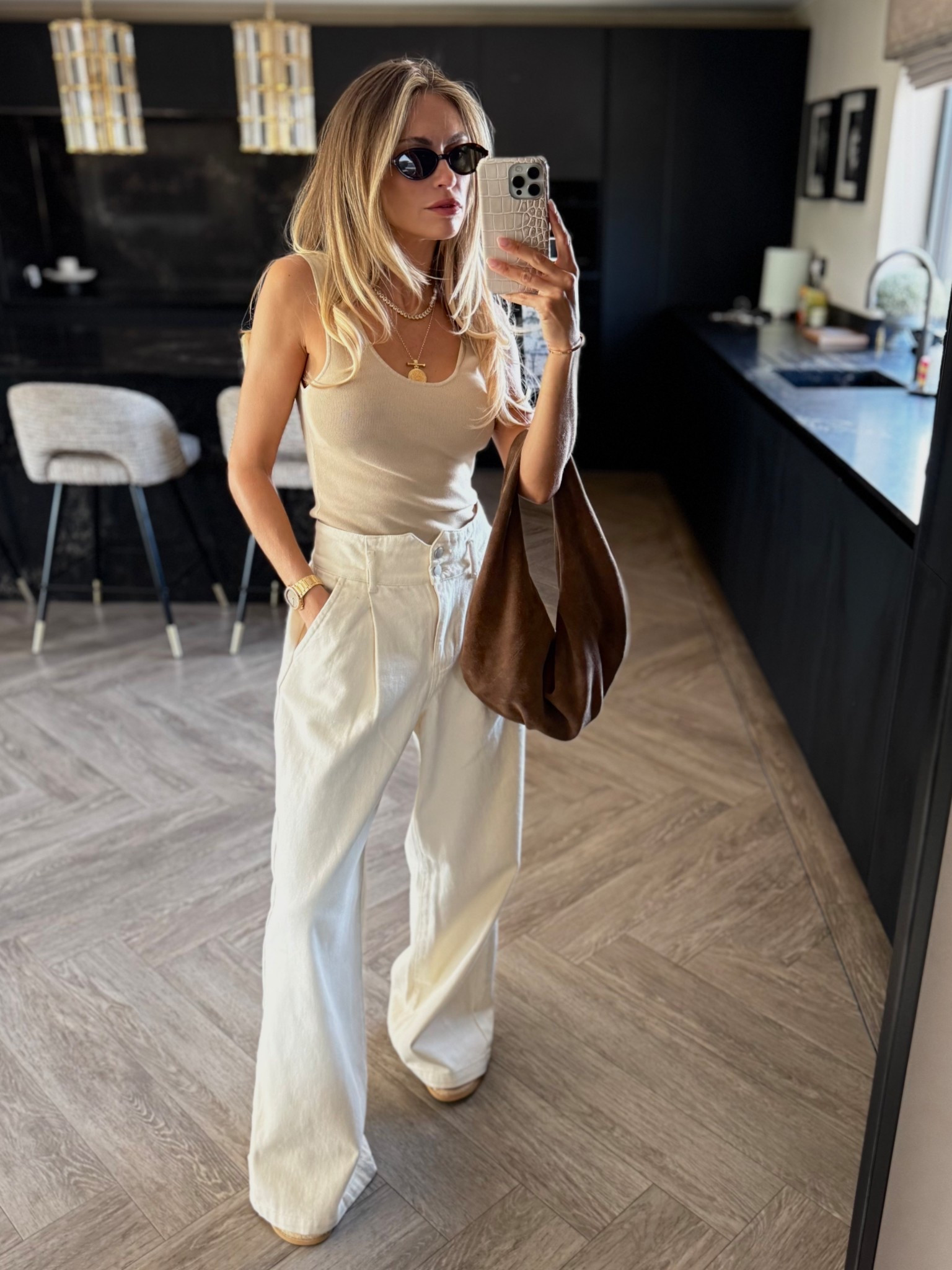 Wide-leg trousers, Vest top, Suede bag, Sandals, Harrods, ASOS, Karen Millen, H&M

#LTKsummer #LTKstyletip #LTKuk