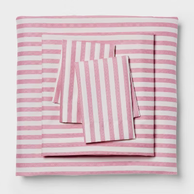 Twin/Twin XL Microfiber Sheet Set Pink Stripe - Room Essentials™ | Target