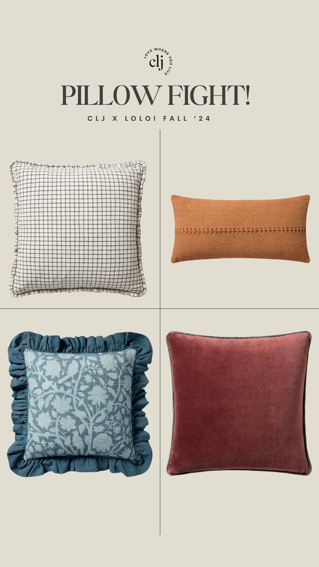 Choose your CLJ x Loloi pillow fighter!! 

#LTKStyleTip #LTKHome #LTKFindsUnder50