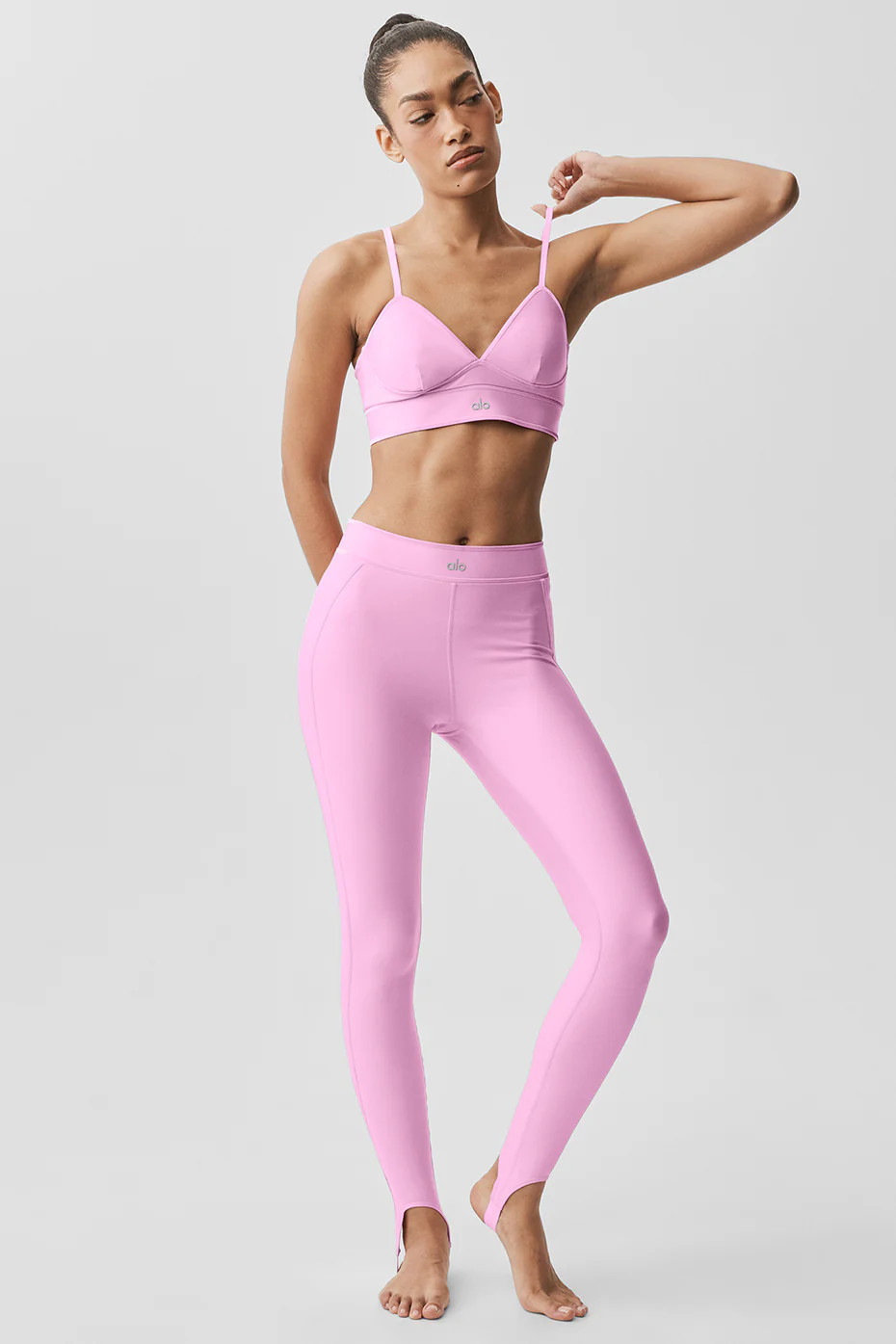 ALO | Airlift High-Waist Love Language Stirrup Legging in Candy Heart Pink, Size: Medium | Alo Yoga (US)