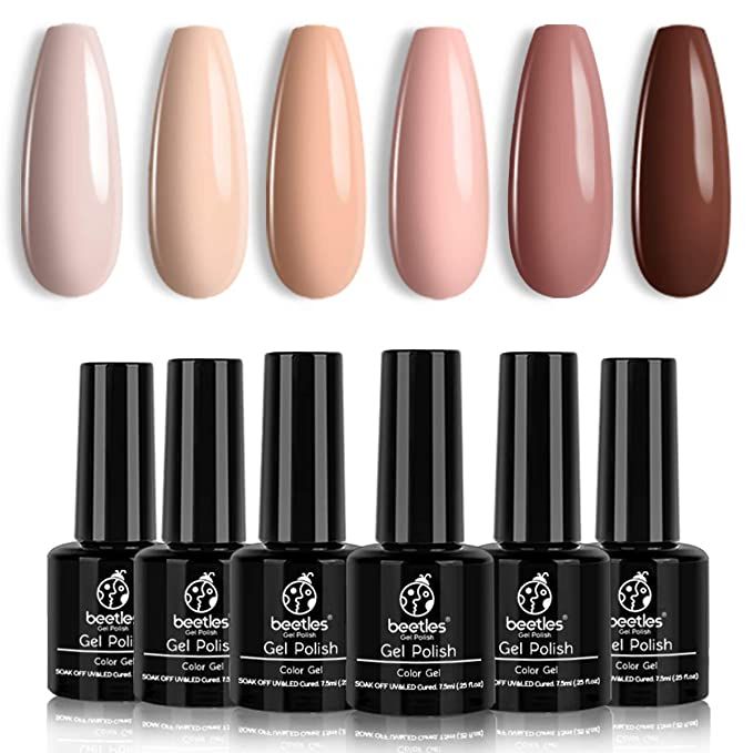 Beetles Gel Polish Kit- 6 Colors Popular Nude Gel Polish Set All Seasons Skin Tones Pink Brown Ne... | Amazon (US)