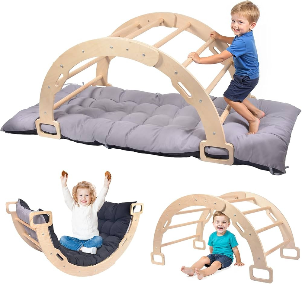BIERUM Climbing Arch for Toddler - Montessori Arch Rocker Indoor, Wooden Climber Toys, Pikler Tri... | Amazon (US)