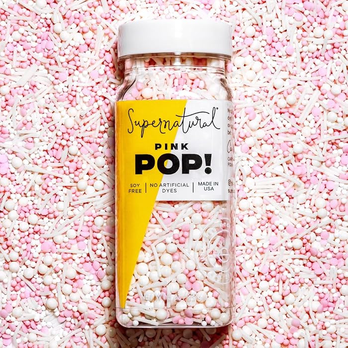 Pink Pop! Natural Nonpareils Sprinkles by Supernatural, No Artificial Dyes, Soy Free, Gluten Free... | Amazon (US)