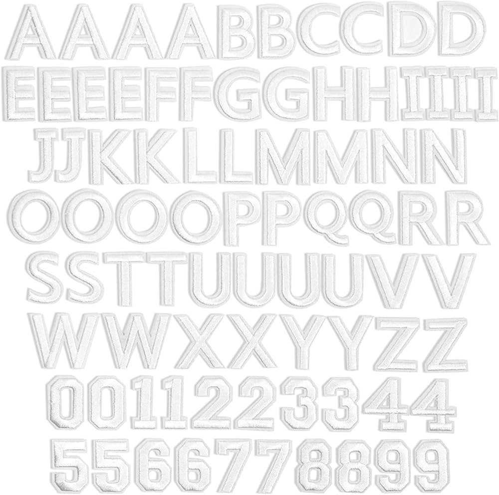 82 Piece Embroidered Iron on Letter Patches and Numbers for Clothing, Backpacks, Sew On Appliques... | Amazon (US)