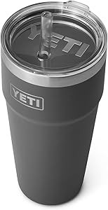 YETI Rambler 26 oz Straw Cup, Vacuum Insulated, Stainless Steel with Straw Lid, Charcoal | Amazon (US)