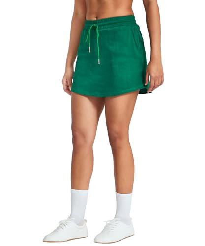 MEIVSO Women's Cotton Tennis Skort Athletic Golf Skirts Casual Skort Green XL | Amazon (US)