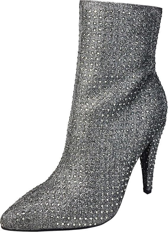 Women's Embellished Shimmery Pointy Toe Bootie | Amazon (US)