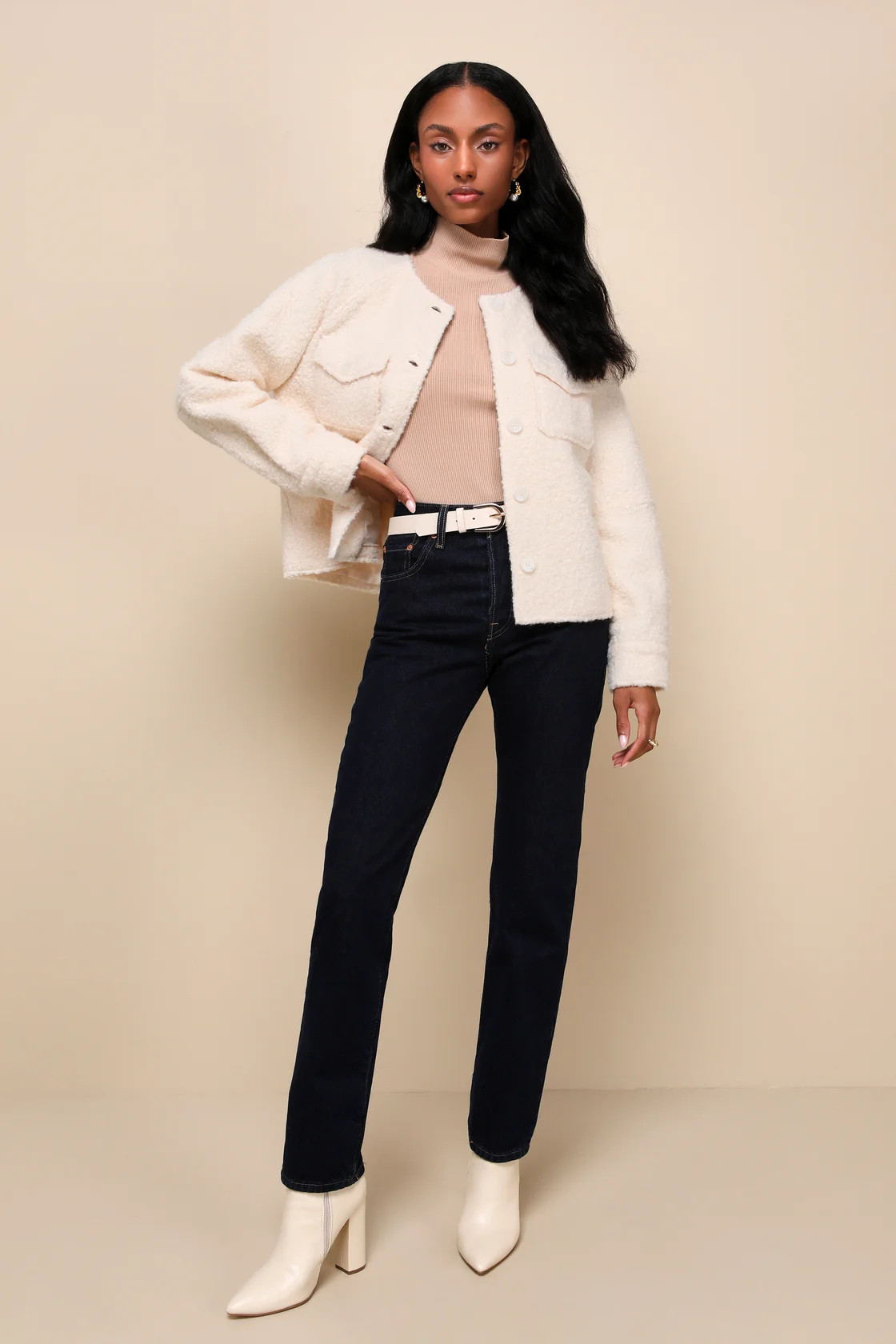 Unreal Coziness Ivory Shearling Jacket | Lulus (US)