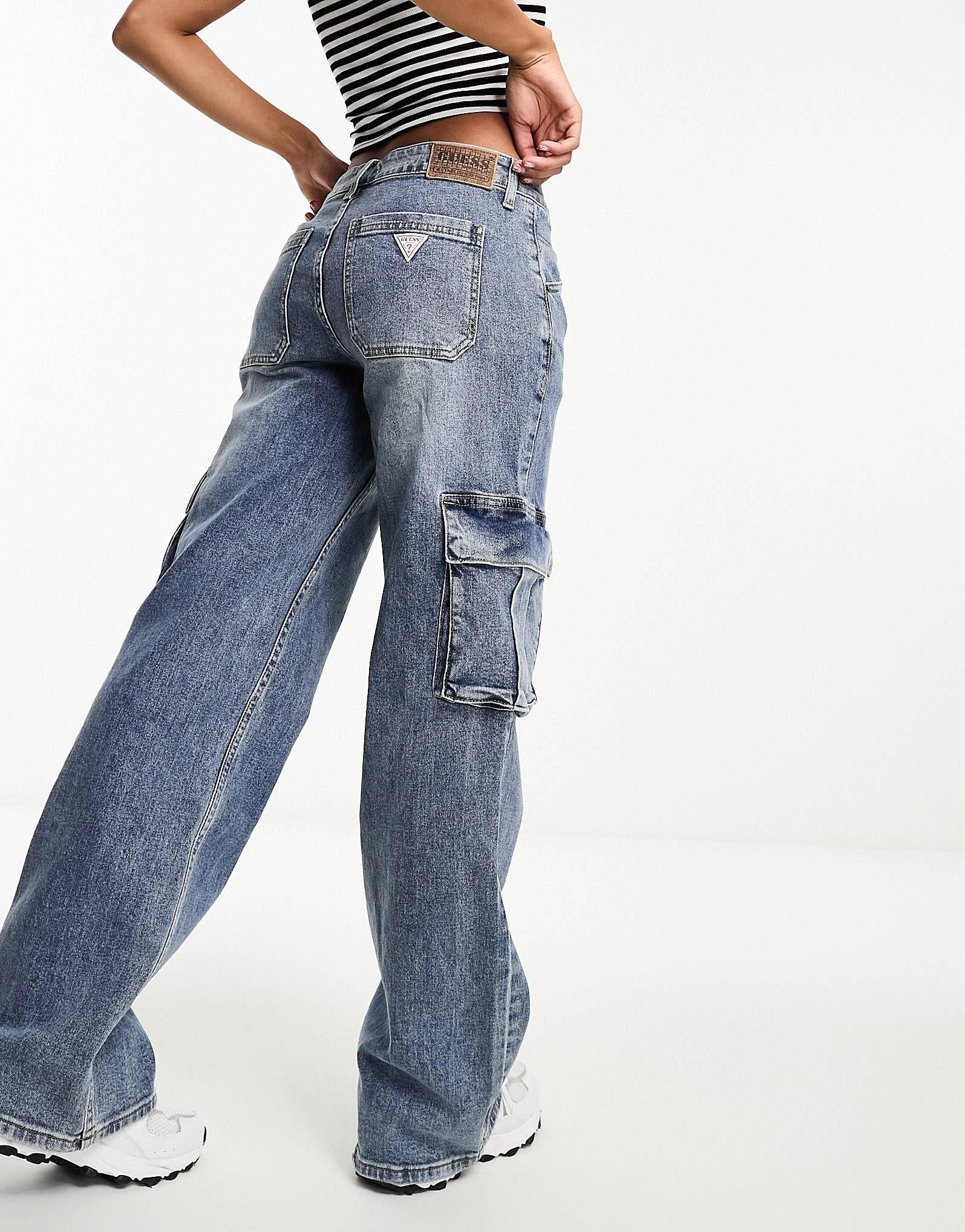 GUESS Originals co-ord cargo jeans in medium wash | ASOS (Global)