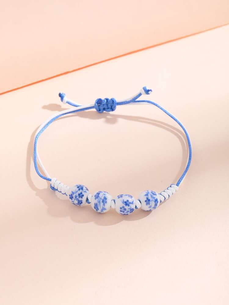 Flower Detail Bead Decor Bracelet | SHEIN