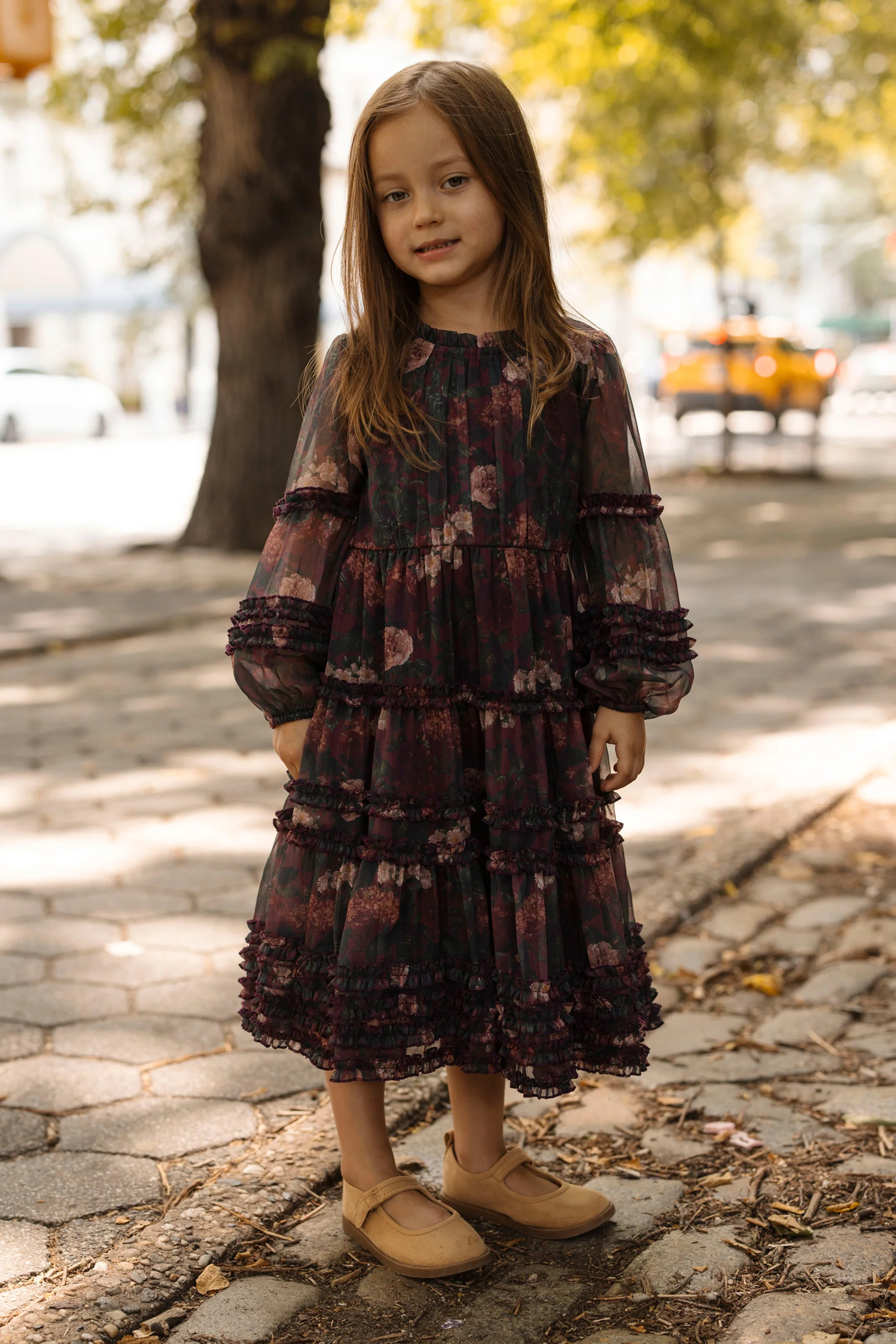 Mini Geneva Dress in Aubergine Resplendent Bloom 9/10 | Ivy City Co