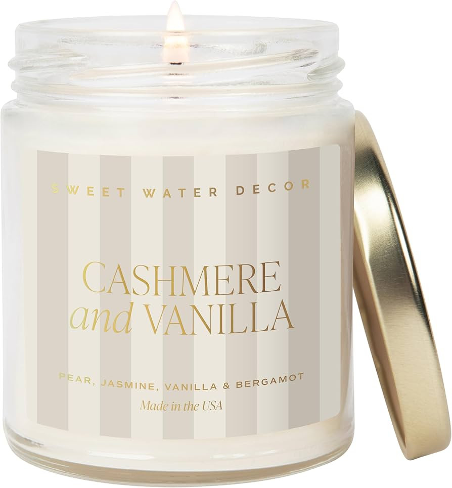 Sweet Water Decor Cashmere and Vanilla Patterned Candle – Soy Candles with Coconut, Bourbon Van... | Amazon (US)