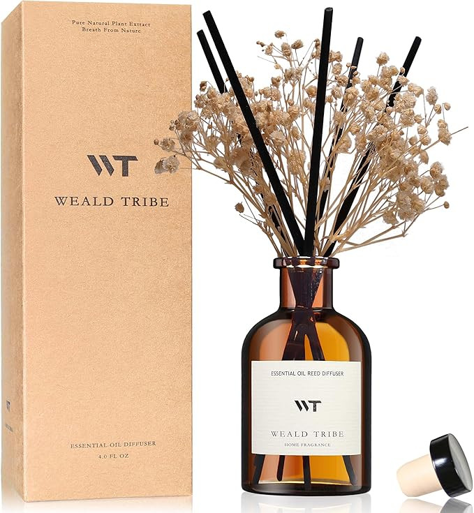 WEALD TRIBE Reed Diffuser Set for Bathroom Air Fresheners, Oil Diffuser Sticks | Vanilla Whiskey ... | Amazon (US)