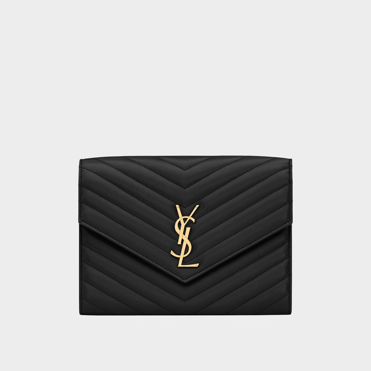 SAINT LAURENT Cassandre Matelassé Quilted Leather Flap Pouch NERO | Brown Thomas (IE)