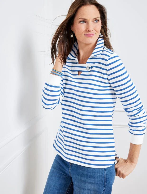 Stripe Collar Sweatshirt | Talbots