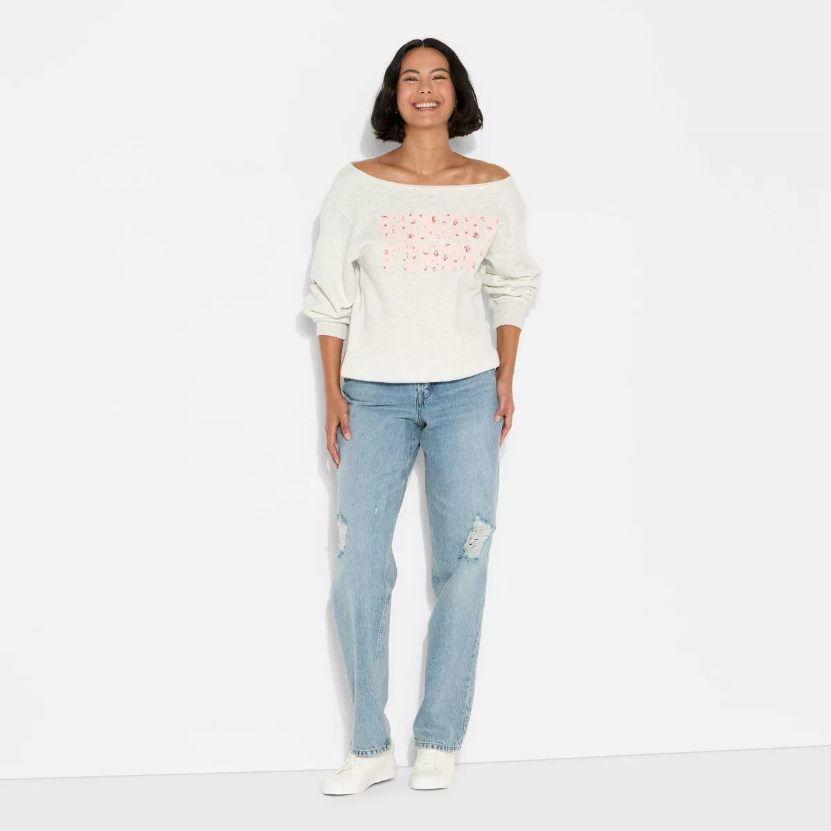 Women's Off the Shoulder Sweatshirt - Wild Fable™ | Target