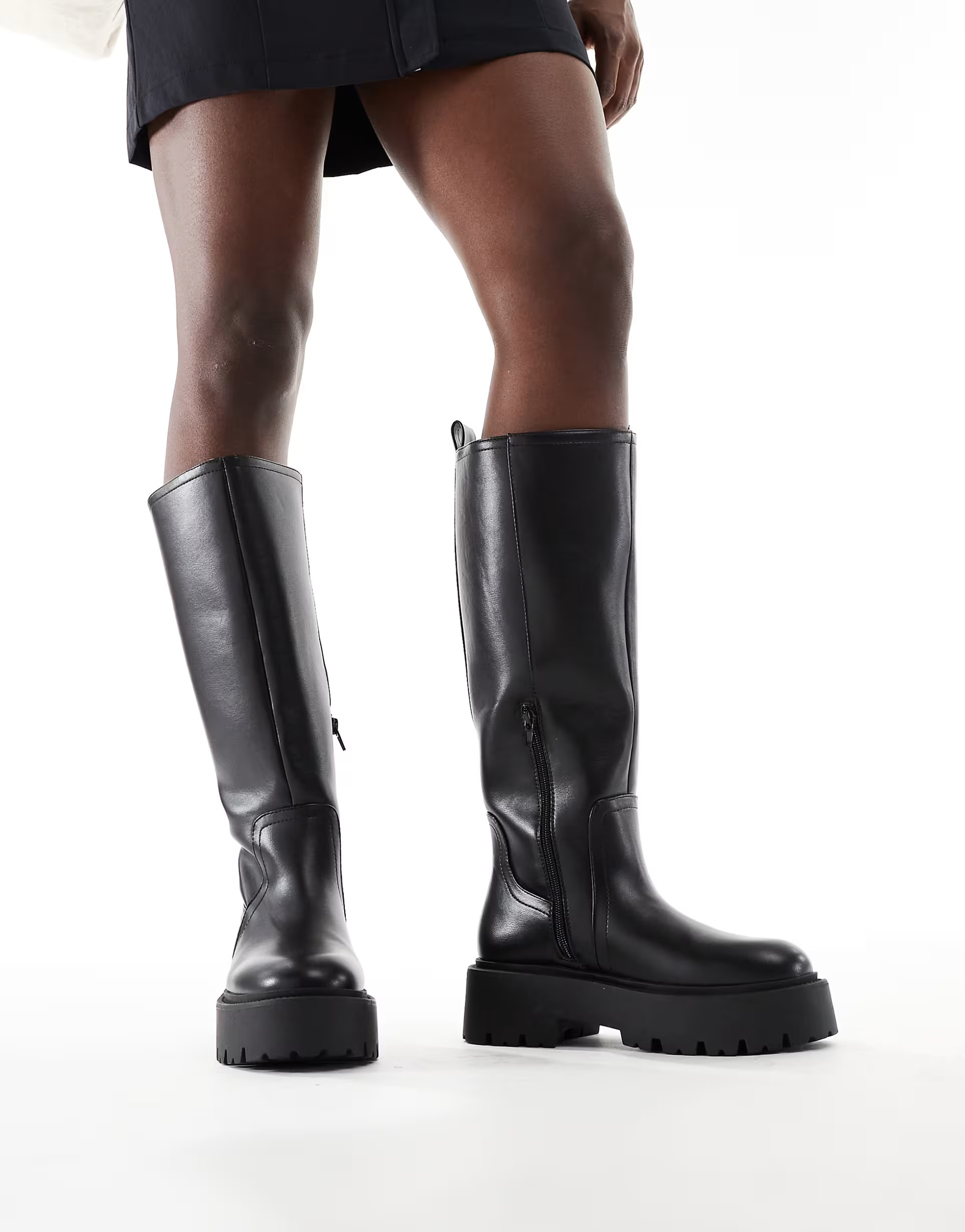 ASOS DESIGN Carmen chunky flat knee boots in black | ASOS | ASOS (Global)