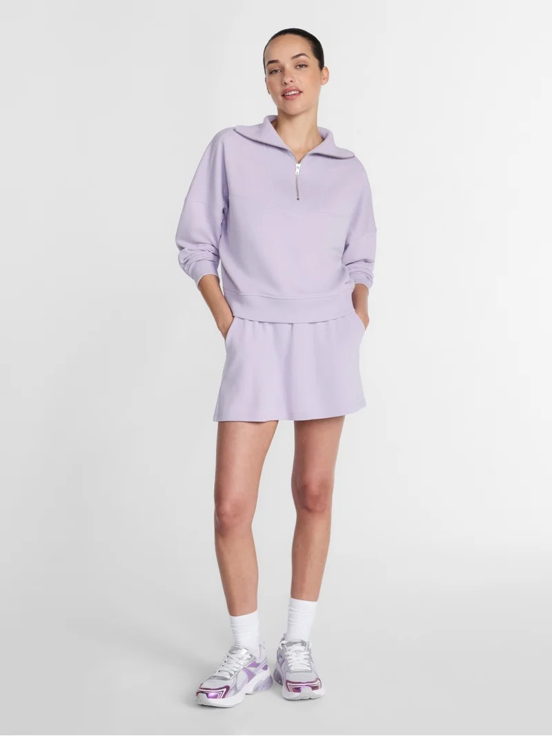 Athletic Works Women's and Women's Plus Quarter-Zip Sweatshirt, Midweight, Size XS-4X | Walmart (US)