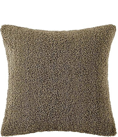 HiEnd Accents Teddy Boucle Woven Square Pillow - Dark Oak | Dillard's