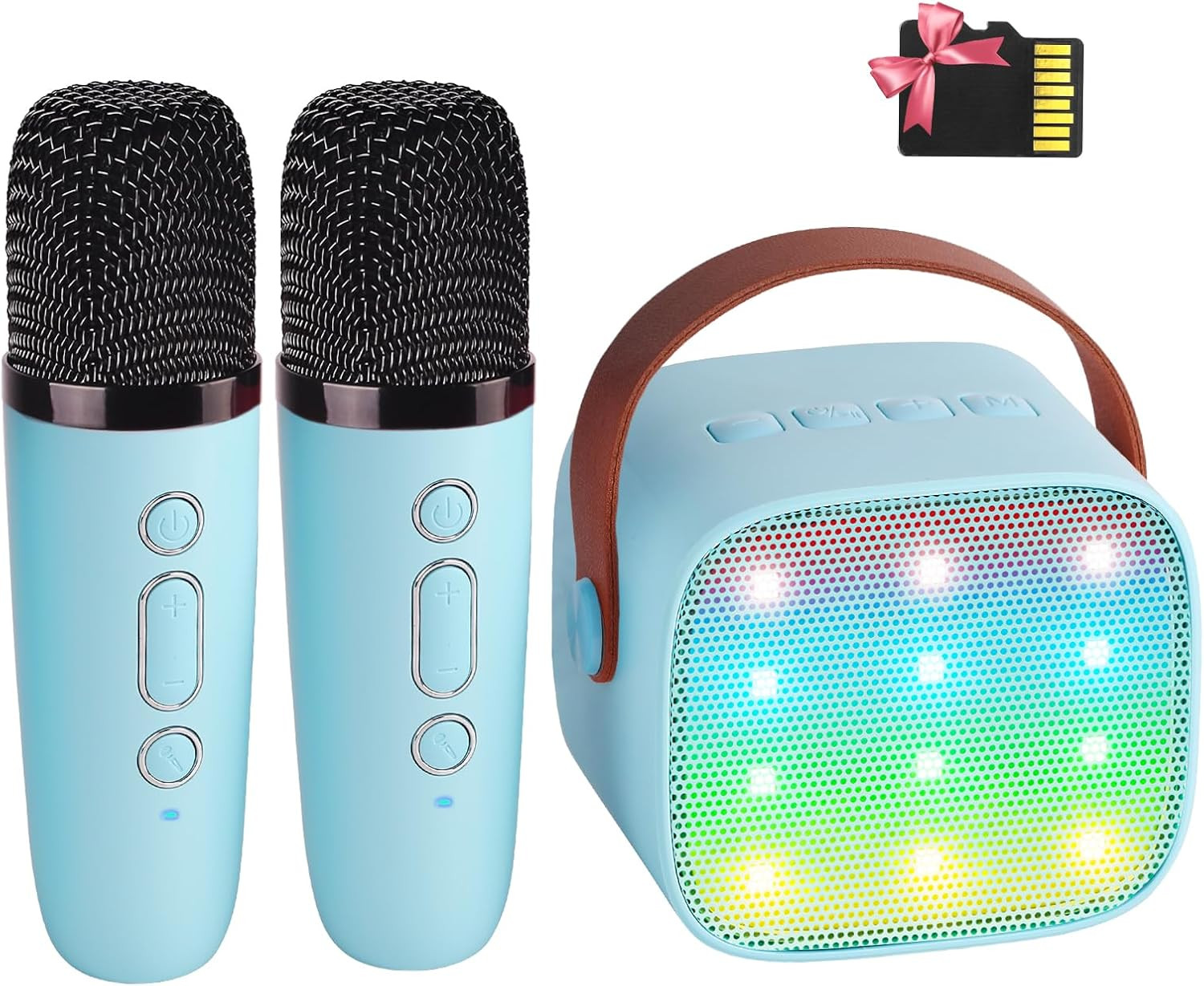 YLL Mini Karaoke Machine for Kids, Portable Bluetooth Speaker with 2 Wireless Microphones,18 Pre-... | Amazon (US)