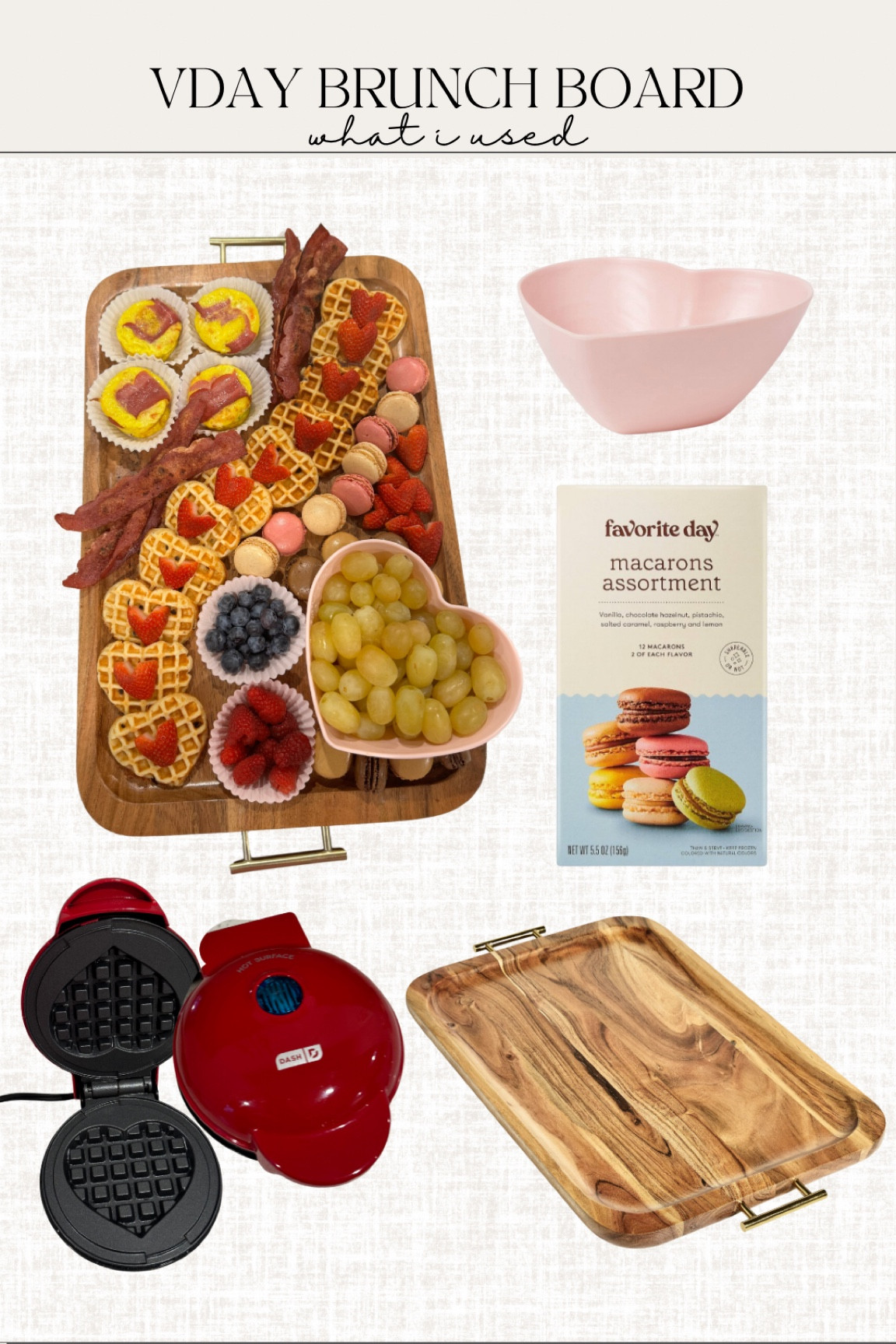 Vday brunch board, breakfast, her shaped waffle maker, serving tray

#LTKSeasonal #LTKfindsunder50 #LTKhome