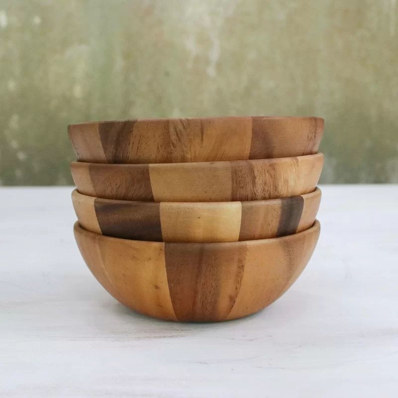 Thursa 4 Piece Snacktime Wood Decorative Bowl Set | Wayfair North America