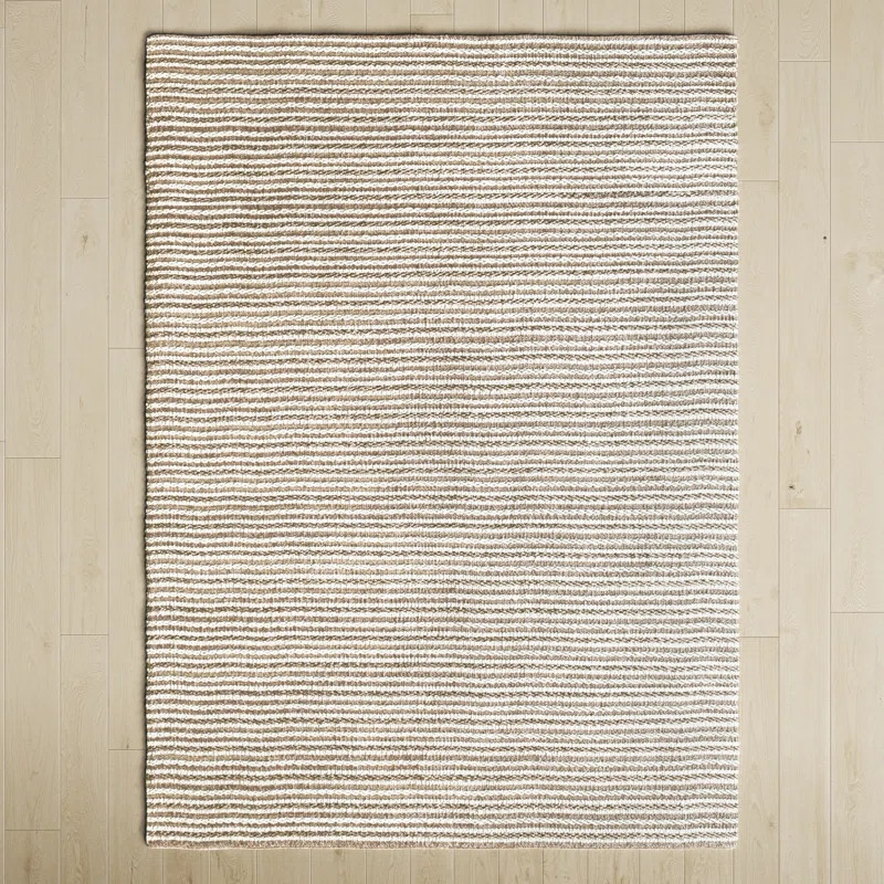 Kathryn Striped Handwoven Wool Beige Area Rug | Wayfair North America