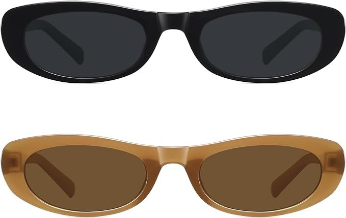 STORYCOAST Narrow Retro Oval Sunglasses for Women Men Fashion Small Frame Sun Glasses 90s Vintage... | Amazon (US)